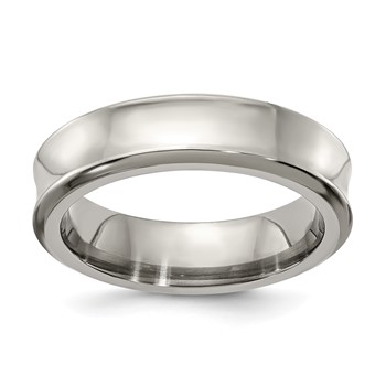 Edward Mirell Titanium Polished Concave 6mm Band