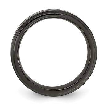 Edward Mirell Black Ti with Sterling Silver Inlay Double Groove 7mm Band — alternate view