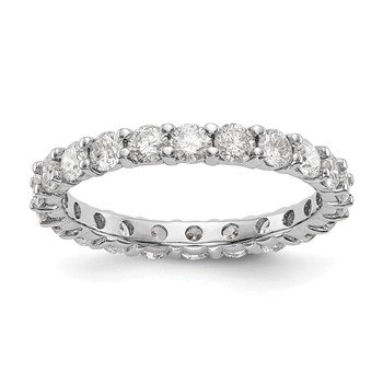 Platinum Polished Shared Prong 2ct Diamond Eternity Band