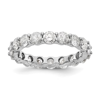 Platinum Polished Shared Prong 3ct Diamond Eternity Band