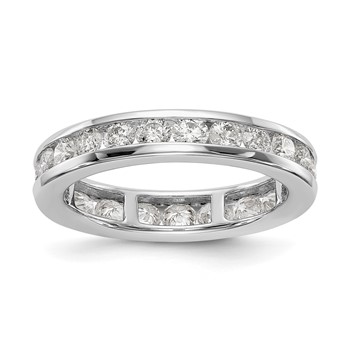 14k White Gold Polished Channel Diamond Eternity Band