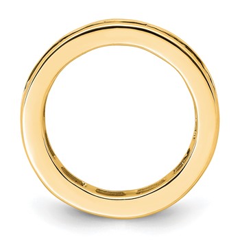 14k 2 carat Lab Grown Diamond VS+ F+ Princess Complete Channel Set Size 4.5 Eternity Band — alternate view