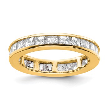 14k 2 carat Lab Grown Diamond VS+ F+ Princess Complete Channel Set Size 4.5 Eternity Band