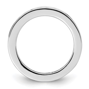 14k White Gold 2 carat Lab Grown Diamond VS+ F+ Princess Complete Channel Set Size 5.5 Eternity Band — alternate view