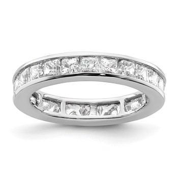 14k White Gold 2 carat Lab Grown Diamond VS+ F+ Princess Complete Channel Set Size 5.5 Eternity Band