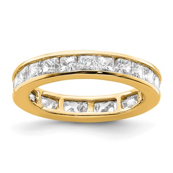 14k 2 carat Lab Grown Diamond VS+ F+ Princess Complete Channel Set Size 5.5 Eternity Band