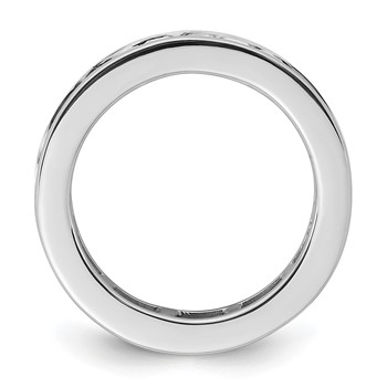 14k White Gold 2 carat Lab Grown Diamond VS+ F+ Princess Complete Channel Set Size 6.5 Eternity Band — alternate view