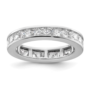 14k White Gold 2 carat Lab Grown Diamond VS+ F+ Princess Complete Channel Set Size 6.5 Eternity Band