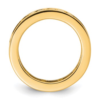 14k 2 carat Lab Grown Diamond VS+ F+ Princess Complete Channel Set Size 6.5 Eternity Band — alternate view