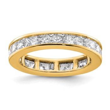 14k 2 carat Lab Grown Diamond VS+ F+ Princess Complete Channel Set Size 6.5 Eternity Band