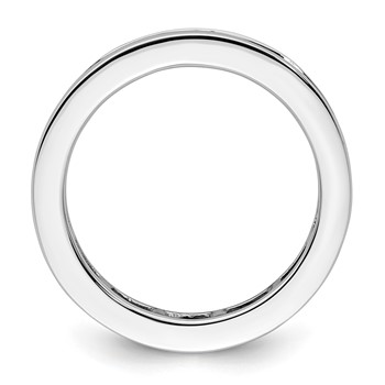 14k White Gold 2 carat Lab Grown Diamond VS+ F+ Princess Complete Channel Set Size 8.5 Eternity Band — alternate view