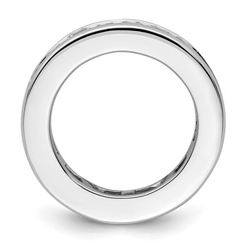 14k White Gold 3 carat Lab Grown Diamond VS+ F+ Princess Complete Channel Set Size 4.5 Eternity Band — alternate view