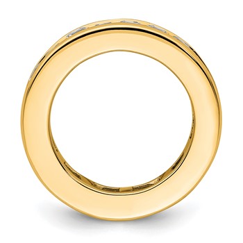 14k 3 carat Lab Grown Diamond VS+ F+ Princess Complete Channel Set Size 4.5 Eternity Band — alternate view