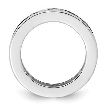 14k White Gold 3 carat Lab Grown Diamond VS+ F+ Princess Complete Channel Set Size 5.5 Eternity Band — alternate view