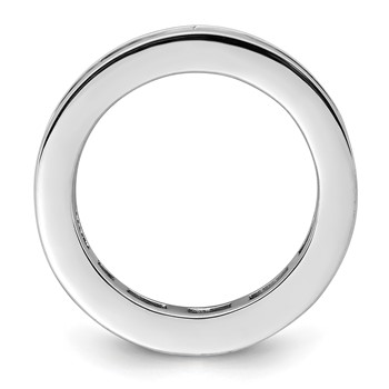 14k White Gold 3 carat Lab Grown Diamond VS+ F+ Princess Complete Channel Set Size 6.5 Eternity Band — alternate view