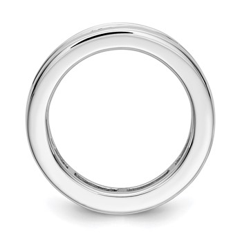 14k White Gold 3 carat Lab Grown Diamond VS+ F+ Princess Complete Channel Set Size 7.5 Eternity Band — alternate view