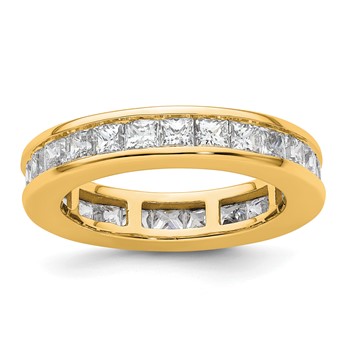 14k 3 carat Lab Grown Diamond VS+ F+ Princess Complete Channel Set Size 8.5 Eternity Band