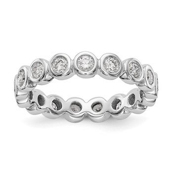 14k White Gold Polished 1ct Bezel Set Diamond Eternity Band