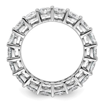 14k White Gold 3 5/8 carat Lab Grown Diamond VS+ F+ Cushion Complete Size 5.5 Eternity Band — alternate view