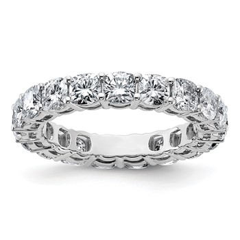 14k White Gold 3 5/8 carat Lab Grown Diamond VS/SI+ G+ Cushion Complete Size 6.5 Eternity Band