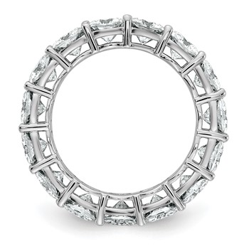 14k White Gold 6 3/4 carat Lab Grown Diamond VS+ F+ Cushion Complete Size 6.5 Eternity Band — alternate view