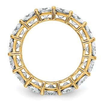 14k 6 3/4 carat Lab Grown Diamond VS+ F+ Cushion Complete Size 6.5 Eternity Band — alternate view