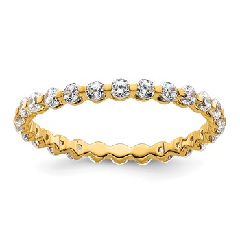 True Origin 14K Yellow Gold 7/8 carat Lab Grown Diamond VS+ F+ Size 4.5 Complete Eternity Band