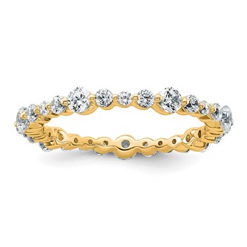 True Origin 14K Yellow Gold 1/2 carat Lab Grown Diamond VS+ F+ Size 4 Complete Eternity Band