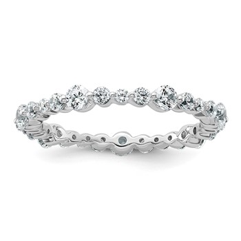 True Origin 14K White Gold 1 carat Lab Grown Diamond VS+ F+ Size 8.5 Complete Eternity Band