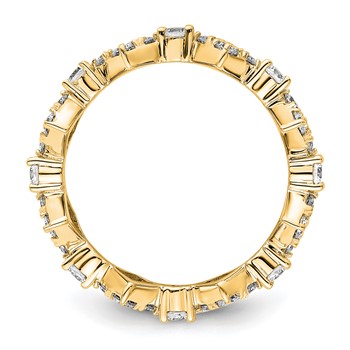 True Origin 14K Yellow Gold 1 carat Lab Grown Diamond VS+ F+ Size 4.5 Complete Eternity Band — alternate view