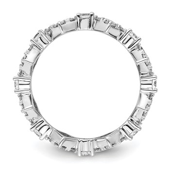 True Origin 14K White Gold 1 1/4 carat Lab Grown Diamond VS+ F+ Size 8.5 Complete Eternity Band — alternate view