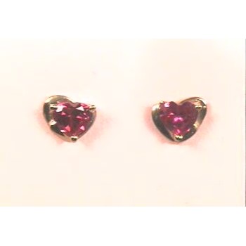 10kw Aquamarine Heart Post Earrings 2-5X5 HS