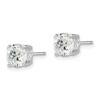 Sterling Silver Rhodium-plated Diamonore CZ 7.5mm Stud Earrings — alternate view