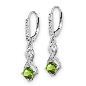 SS Peridot & Diamond Earrings — alternate view