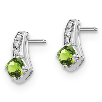 SS Peridot & Diamond Earrings — alternate view