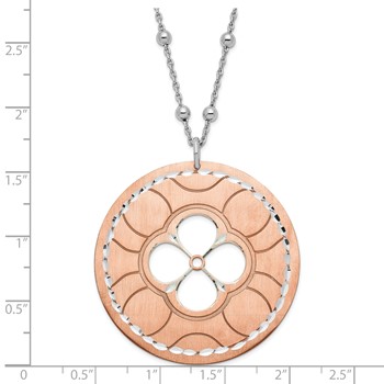 Leslie's Sterling Silver and Rose Gold-plated Circle Necklace — alternate view