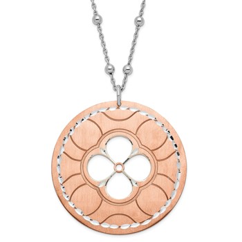 Leslie's Sterling Silver and Rose Gold-plated Circle Necklace