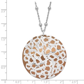 Leslie's Sterling Silver w/ Brown Rhodium Cheetah Print Circle Necklace — alternate view