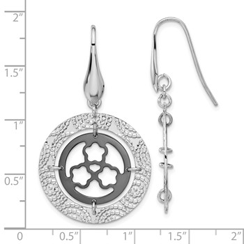 Leslie's Sterling Silver and Ruthenium-plated Textured Circle Earrings — alternate view