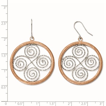 Leslie's Sterling Silver Rose Gold-plated Shepherd Hook Earrings — alternate view