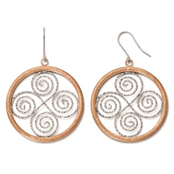Leslie's Sterling Silver Rose Gold-plated Shepherd Hook Earrings