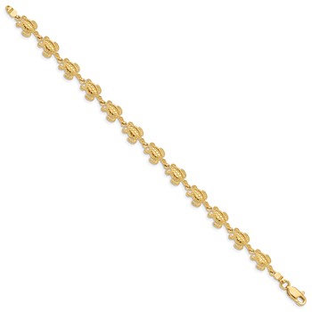 14k Swimming Sea Turtle 7.25 inch Bracelet — alternate view
