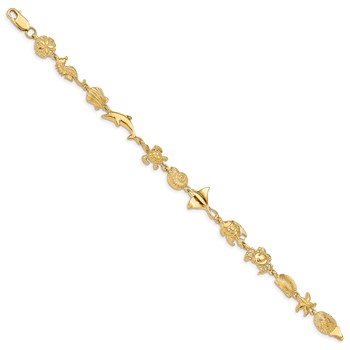 14K Polished Sea Life 7 inch Bracelet — alternate view