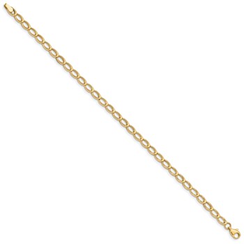 14K Polished Oval Open Link 7.5 inch Bracelet — alternate view