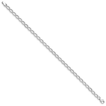 14K White Gold Polished Open Link Bracelet — alternate view