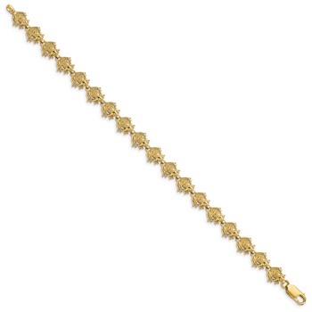 14k Polished Frog 7.25 inch Bracelet — alternate view