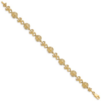 14K Polished Starfish and Sand Dollar 7 inch Bracelet — alternate view