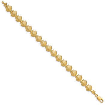 14k Polished Scallop Shell 7.25 inch Bracelet — alternate view