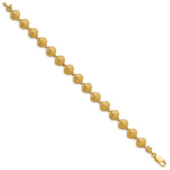 14k Scallop Shell 7 inch Bracelet — alternate view