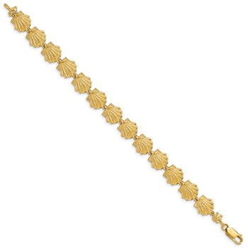 14k Scallop Shell 7.25 inch Bracelet — alternate view